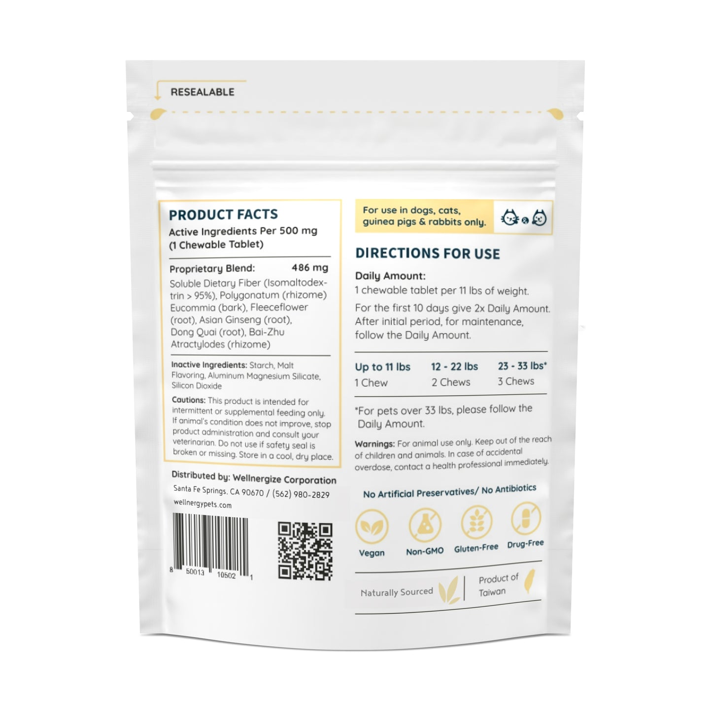 HERBAL COAT CARE<br>herbal skin and coat supplement for dogs and cats - Wellnergy Pets