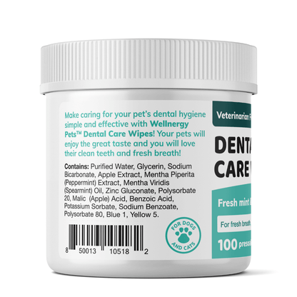 DENTAL CARE WIPES<br>dental wipes for dogs and cats Wellnergy Pets