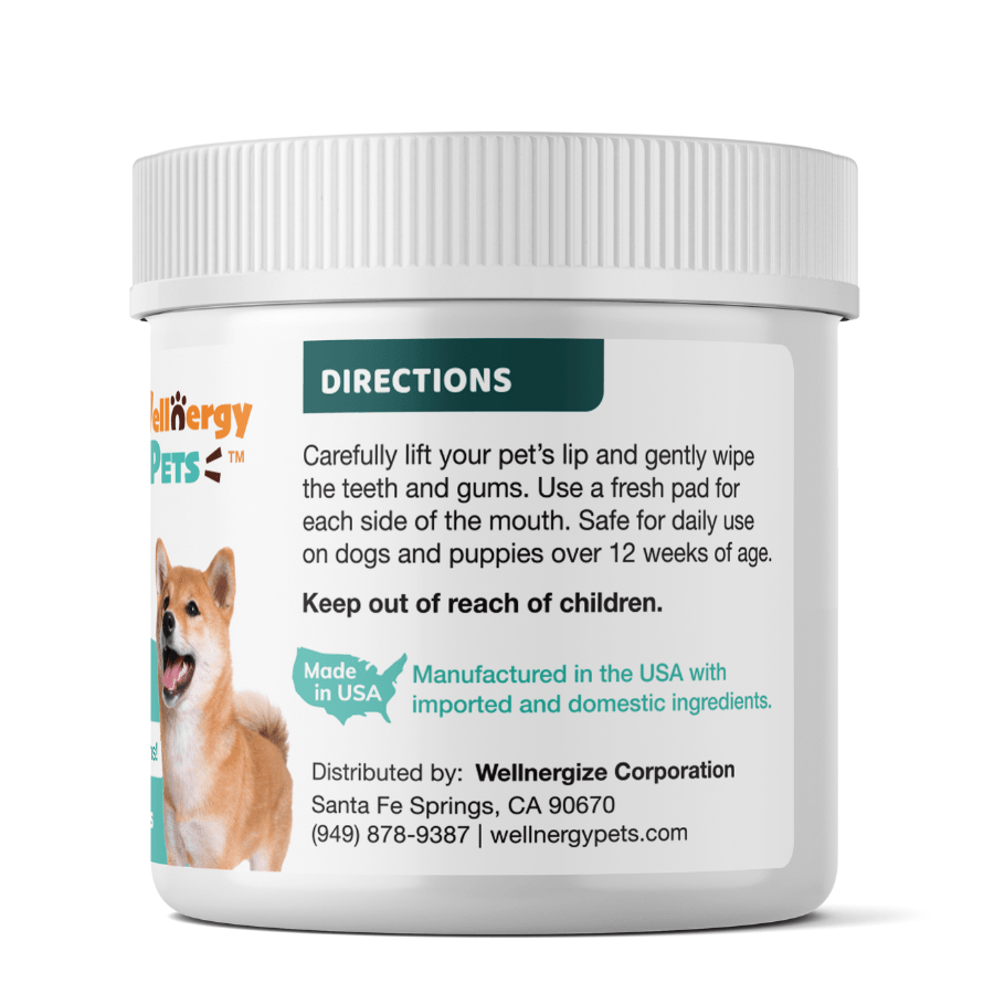 DENTAL CARE WIPES<br>dental wipes for dogs and cats Wellnergy Pets